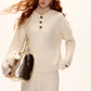 Wool Half-Button Knit Hoodie / Wide Pants ASG0073