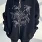 Floral Embroidery Hood Jacket YLS0934