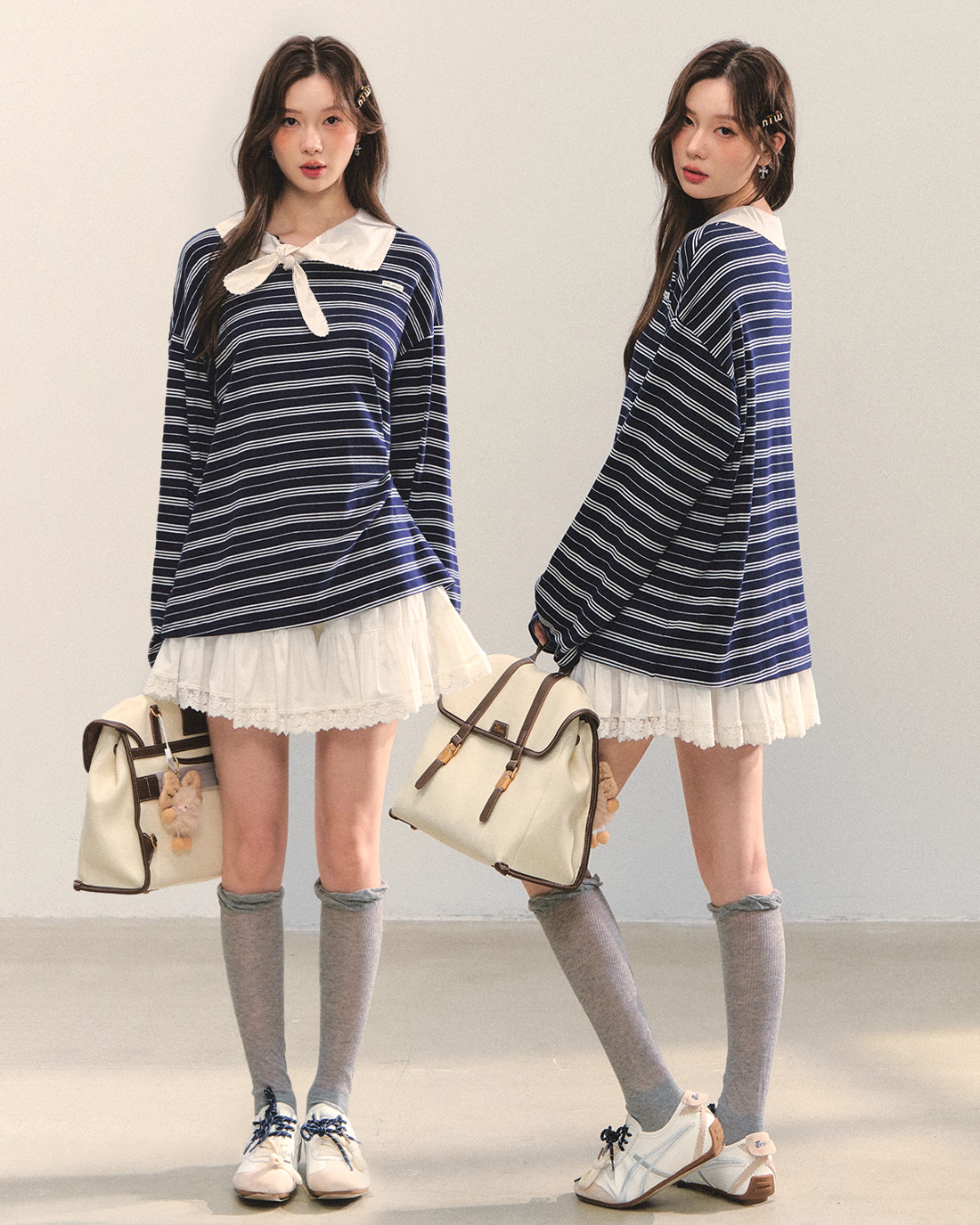 Marine Stripe Long Sleeve Top ASG0069