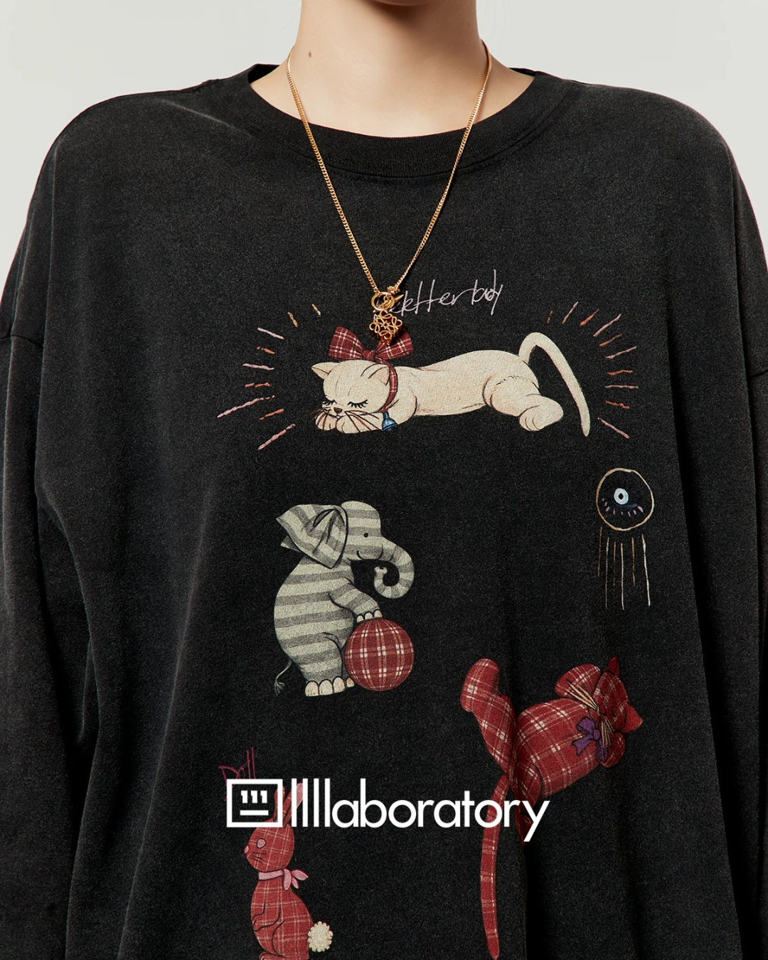 Animal & Patchwork Oversized Sweatshirt LLA0668