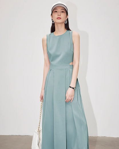 Side Cut Round Neck Dress IWY0009