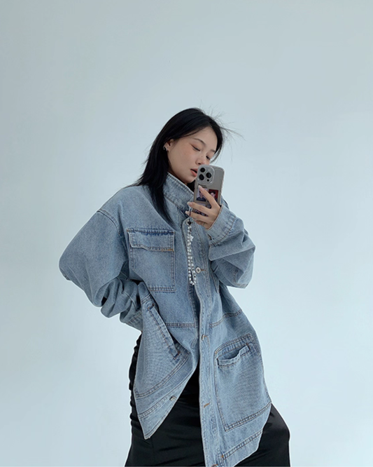 ジャケット・アウター aurora-boutique Patchwork Denim Jacket ジャケット・アウター aurora-boutique Patchwork Denim Jacket