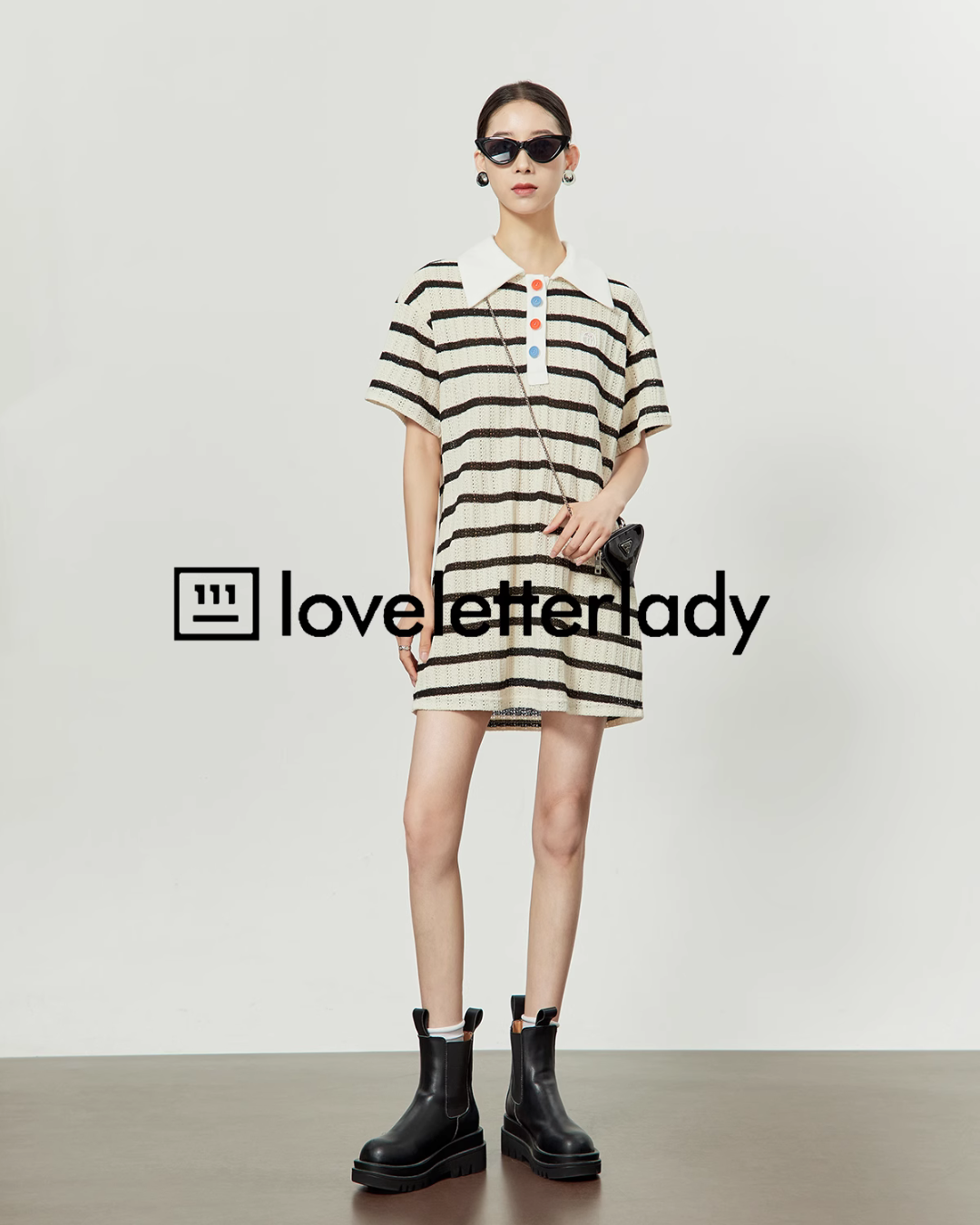 Striped Color Polo Dress LLA0204