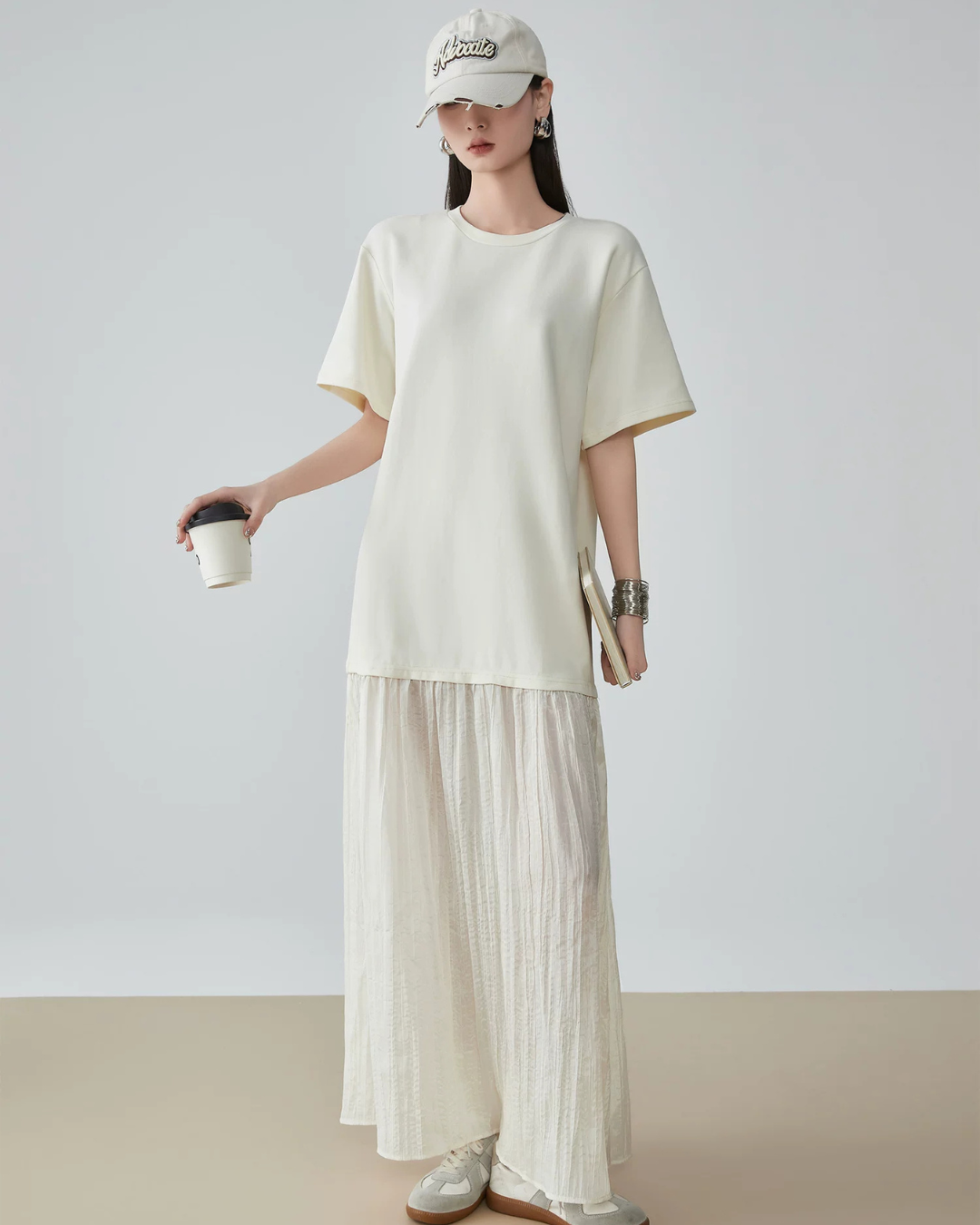 Sheer Pleated Docking Dress FER0165