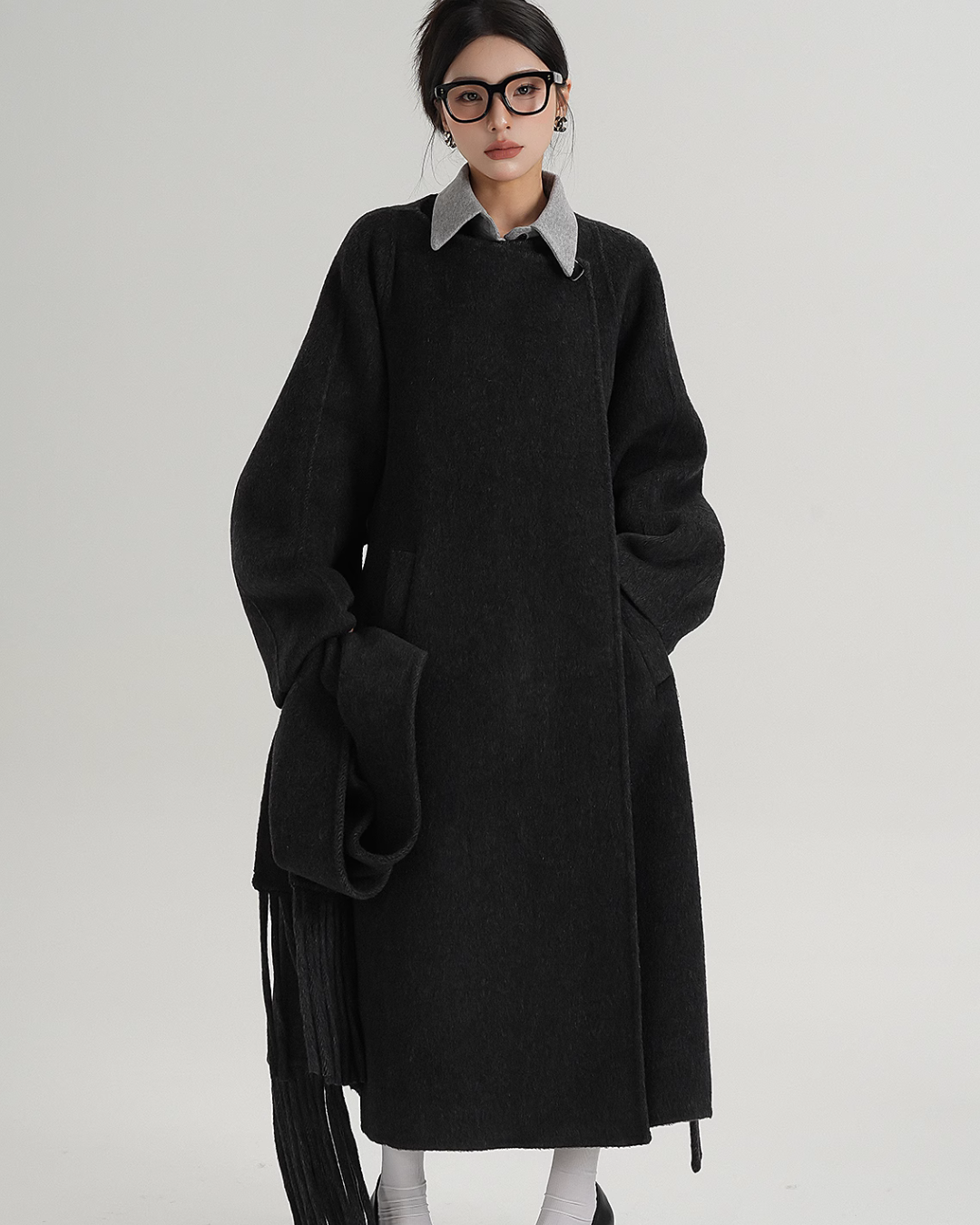 Belt Design Wool Long Coat SRS0322