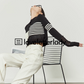 Black & White Striped Knit Sweater LLA0253