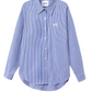 Loose Long-Sleeve Shirt / Border Top WEO0005
