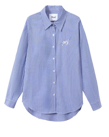Loose Long-Sleeve Shirt / Border Top WEO0005
