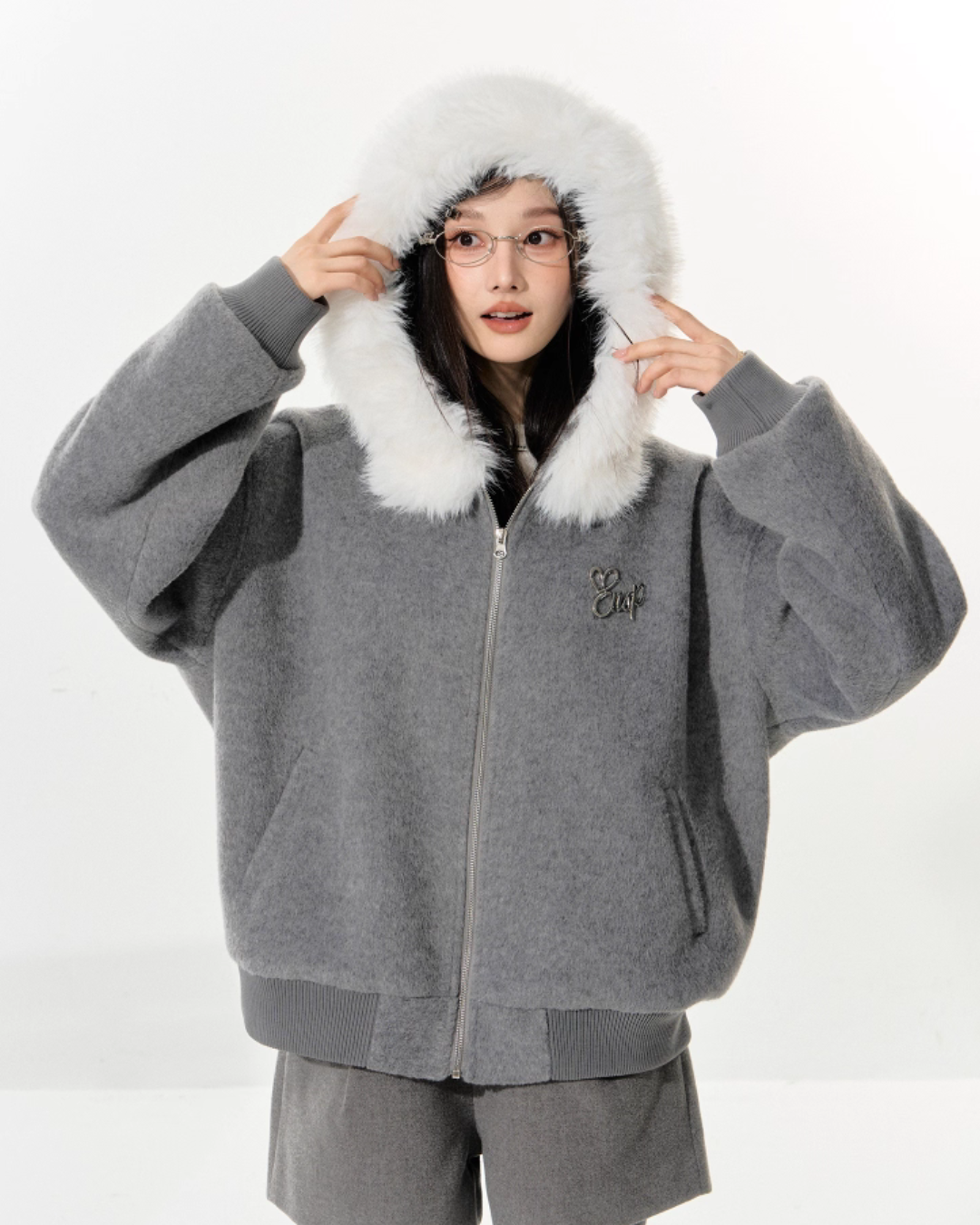 Fur Zip Jacket/Wide Pants/Half Pants ELS0017