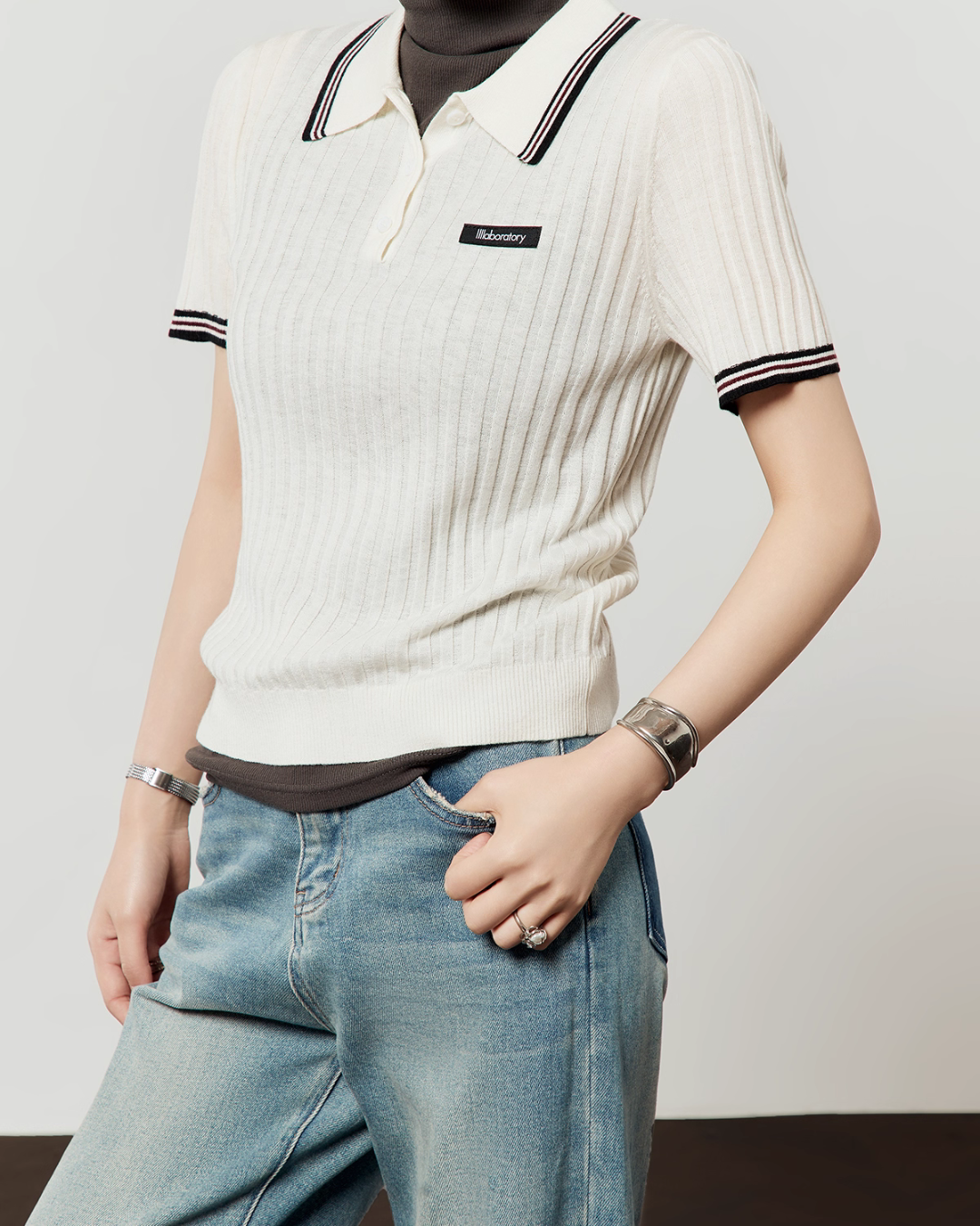 Polo Collar Knit Top LLA0489