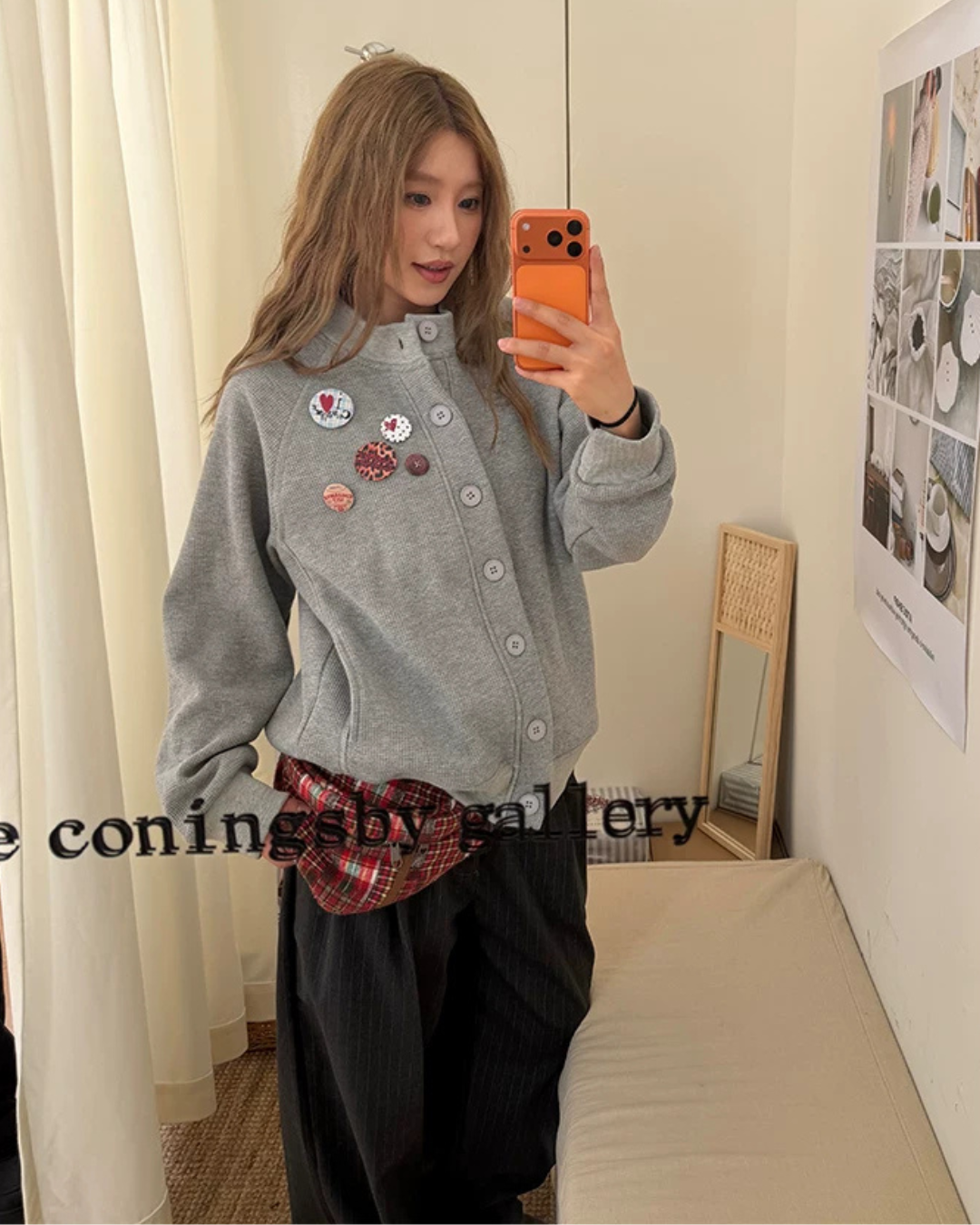 Waffle Badge Fleece-Lined Hoodie CYE0104