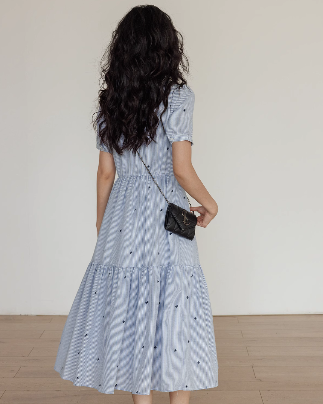 Ribbon Embroidered Sleeveless Long Dress VAS0094