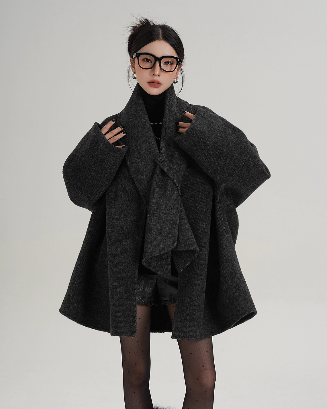 Collarless Wool Coat SRS0367