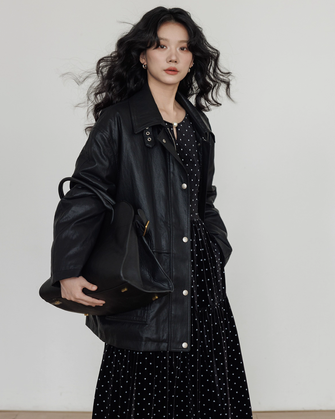 Lapel Leather Jacket VAS0174