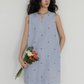 Ribbon Embroidered Sleeveless Dress VAS0092