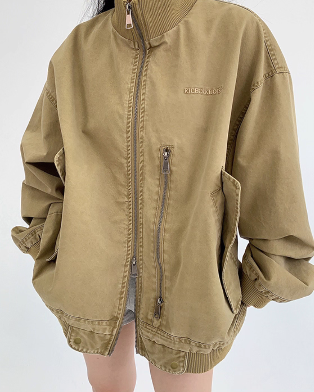Double Zipper Stand Collar Jacket YLS0933