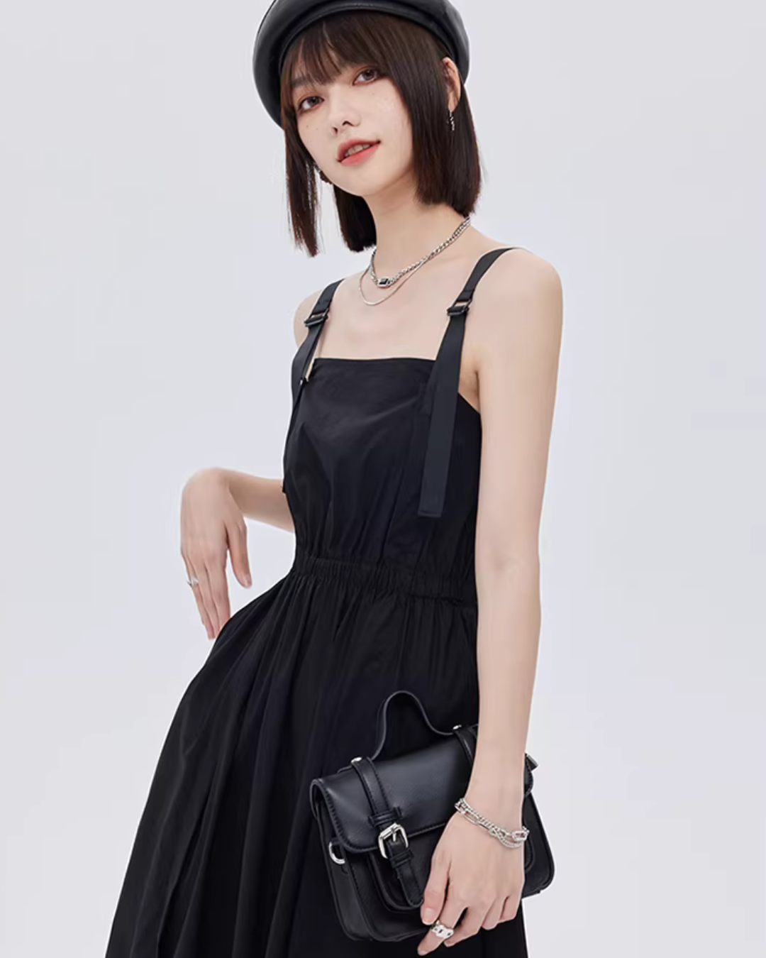 High-Waist Suspender Dress SHN0044