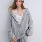 Polka Dot Vest V-Neck Hoodie / Loose Casual Sweatpants ASG0080