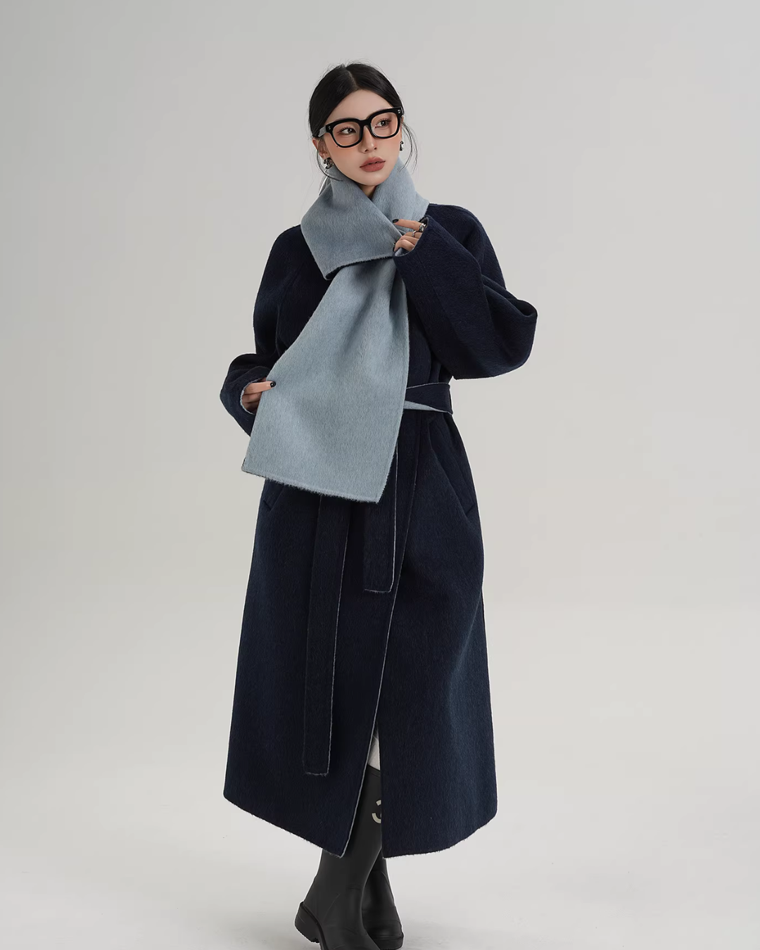 Scarf Design Long Wool Coat SRS0409