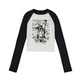 Logo Print Raglan Long T-Shirt  YKH0020