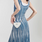 Striped Knitted Slip Dress LLA0105