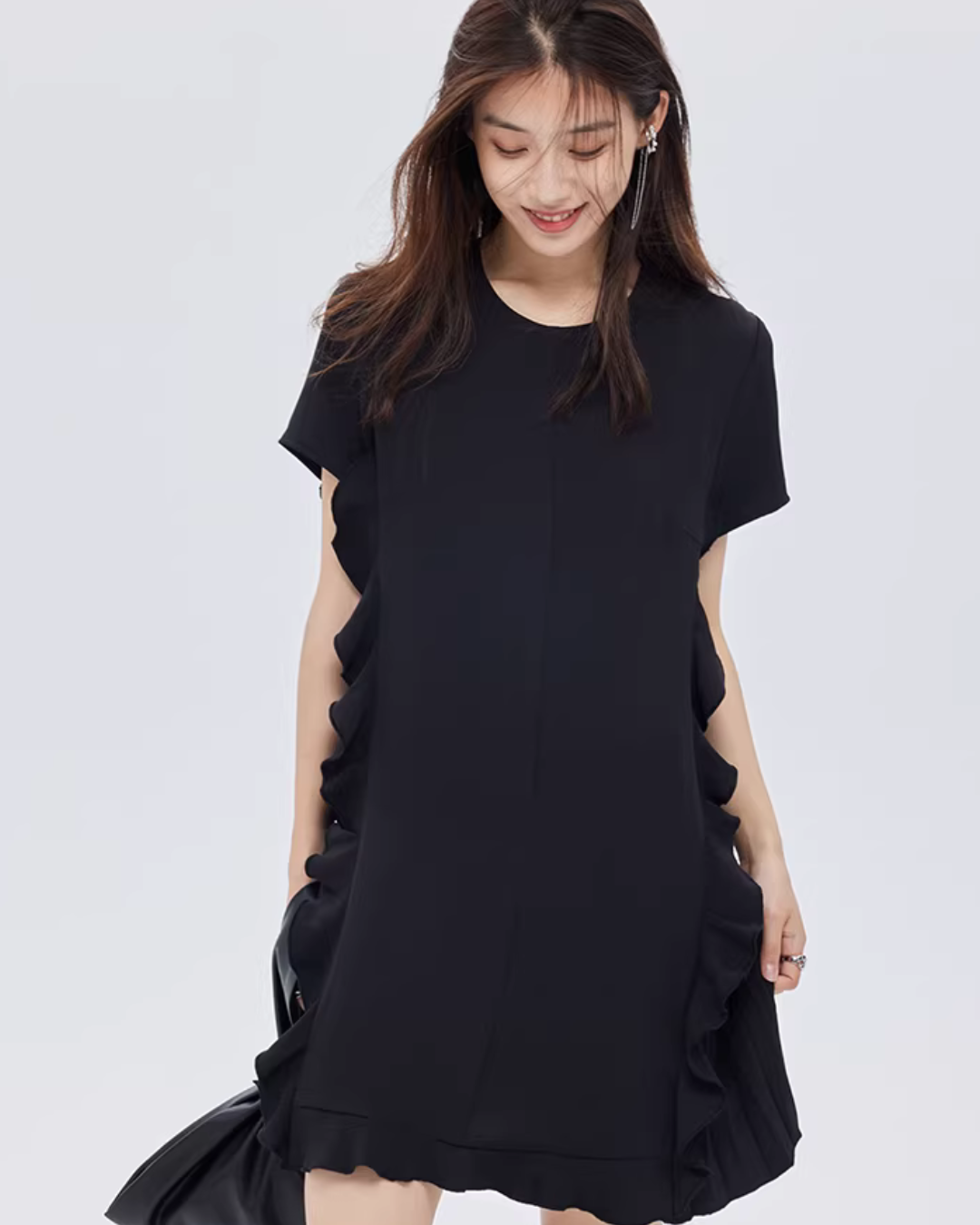 Side Ruffle Frill Mini Dress SHN0052