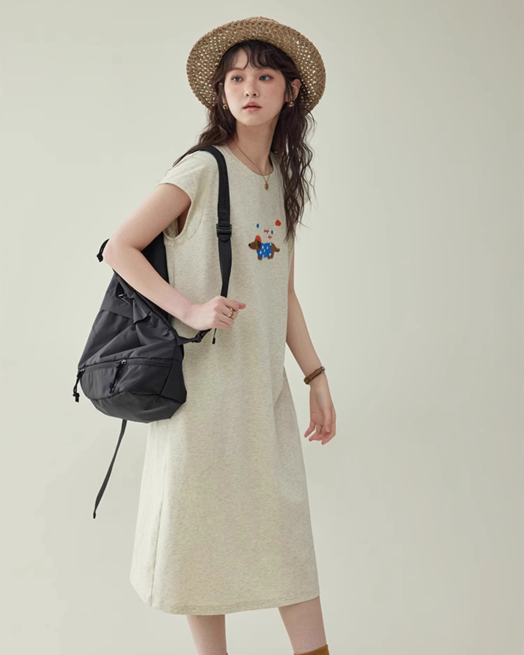 French Sleeve T-Shirt Dress AMU0035