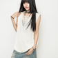 Sheer Crewneck Sleeveless Knit ZRS0071