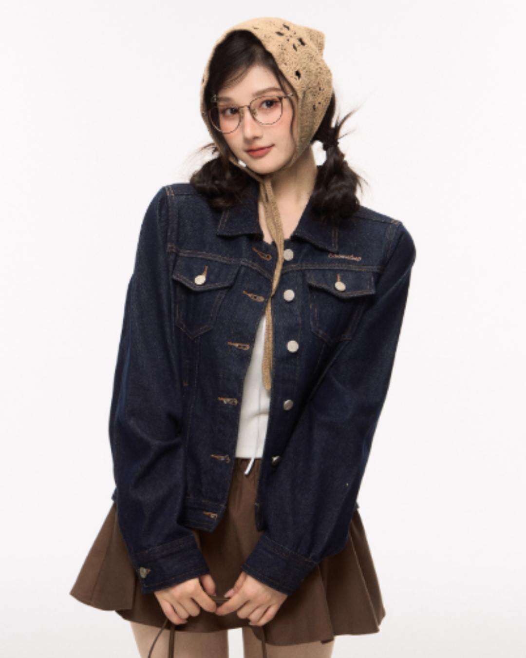 Retro Denim Jacket/Denim Wide Pants/Tiered Skirt ELS0006