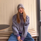 Striped Fleece Stand Collar Hoodie CYE0096