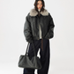 Fur Collar Leather Jacket ACS0347