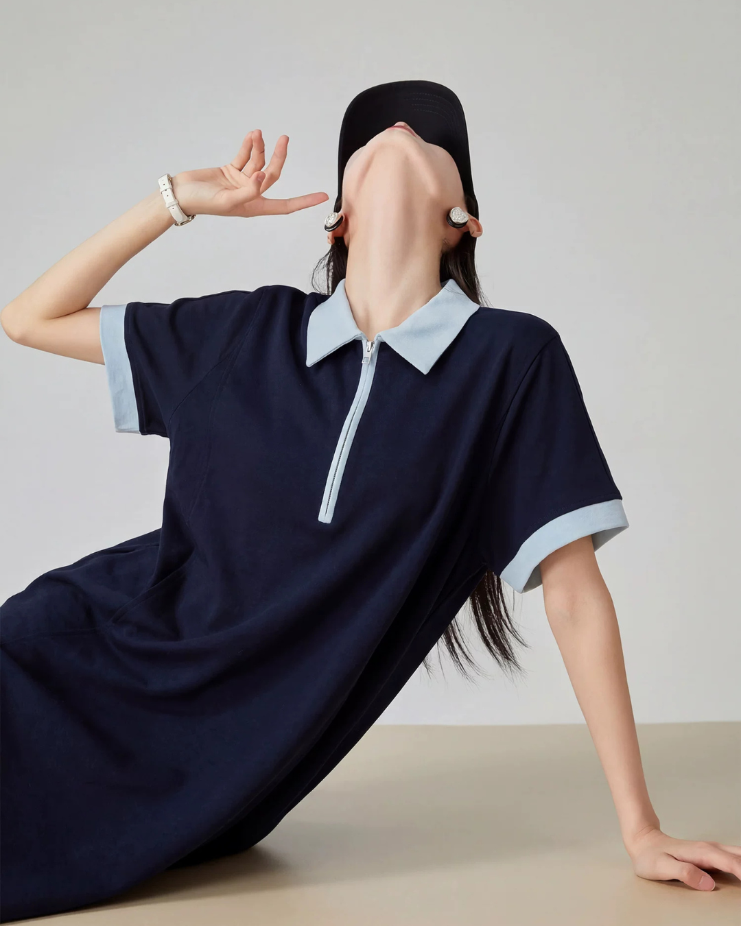Polo Collar Short Sleeve Dress FER0208