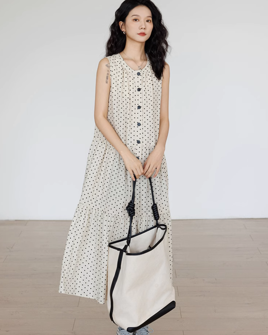 Polka Dot Tiered Dress VAS0036