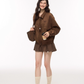 Retro Suede Jacket/Mini Tiered Skirt ELS0007