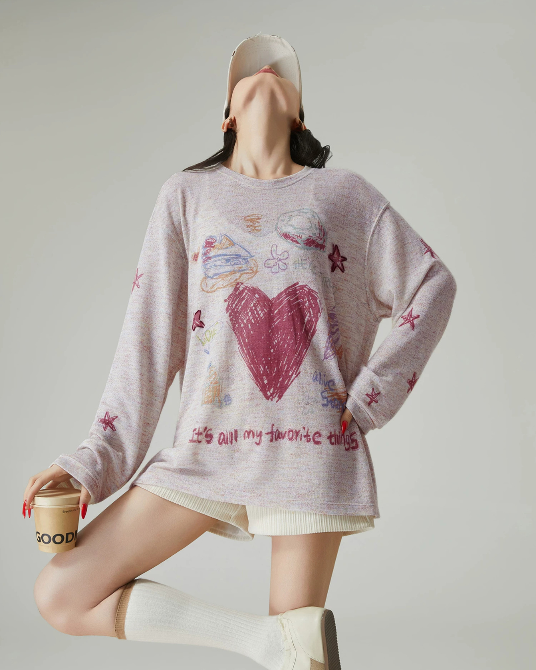 Graphic Oversized Long-Sleeve T-Shirt FER0230