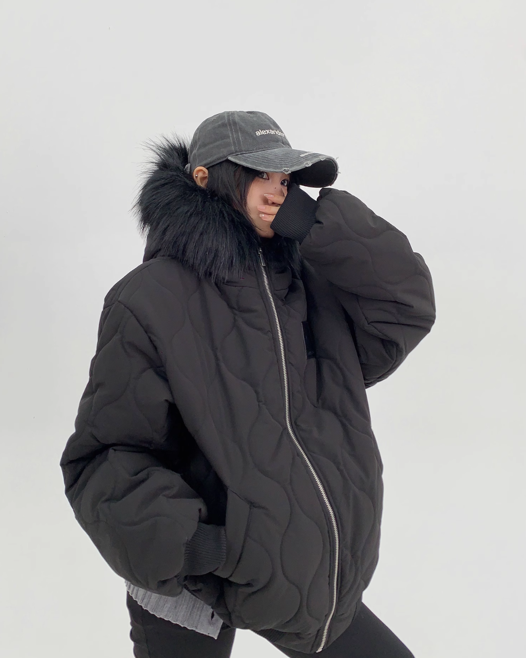 Wave Quilted Fur Jacket YLS0704