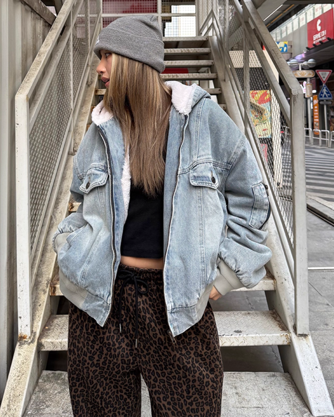 Fur Hood Denim Blouson CYE0072