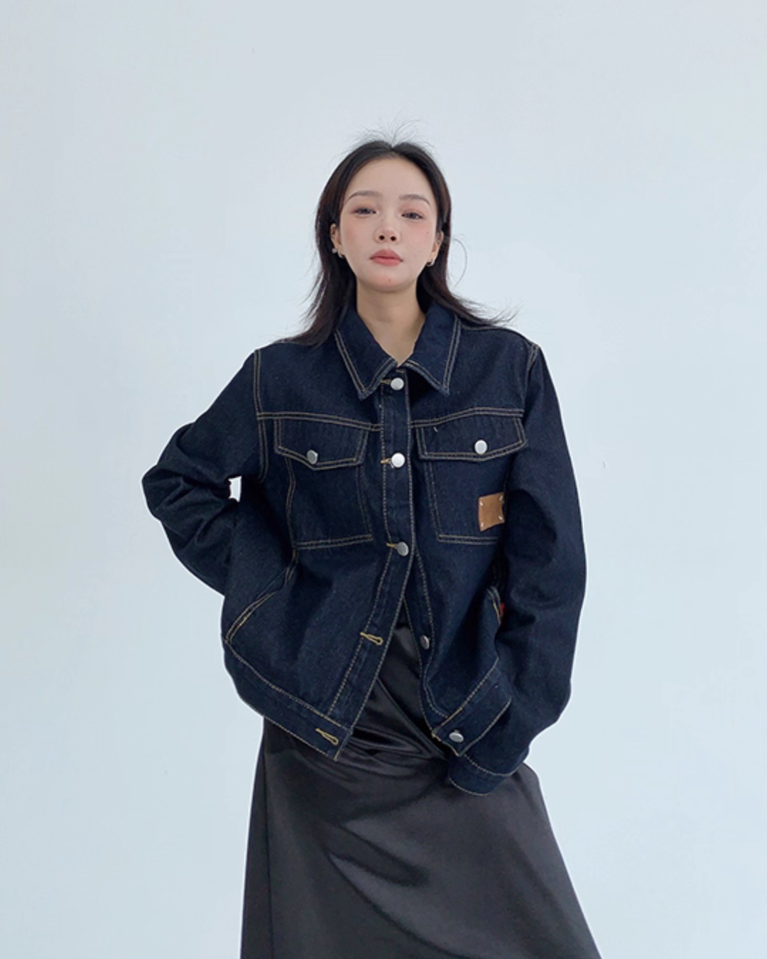 Dark Blue Stitch Denim Jacket YLS0901