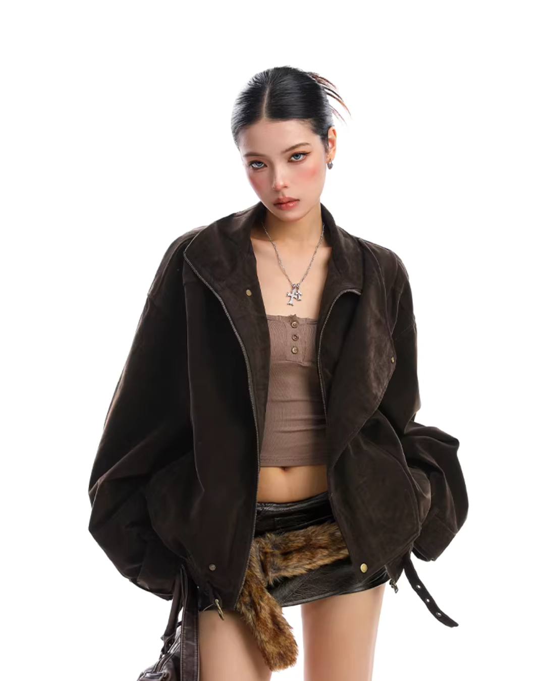 Suede Fleece Stand Collar Jacket BGS0045