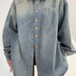Gold Button Loose Denim Shirt YLS0740