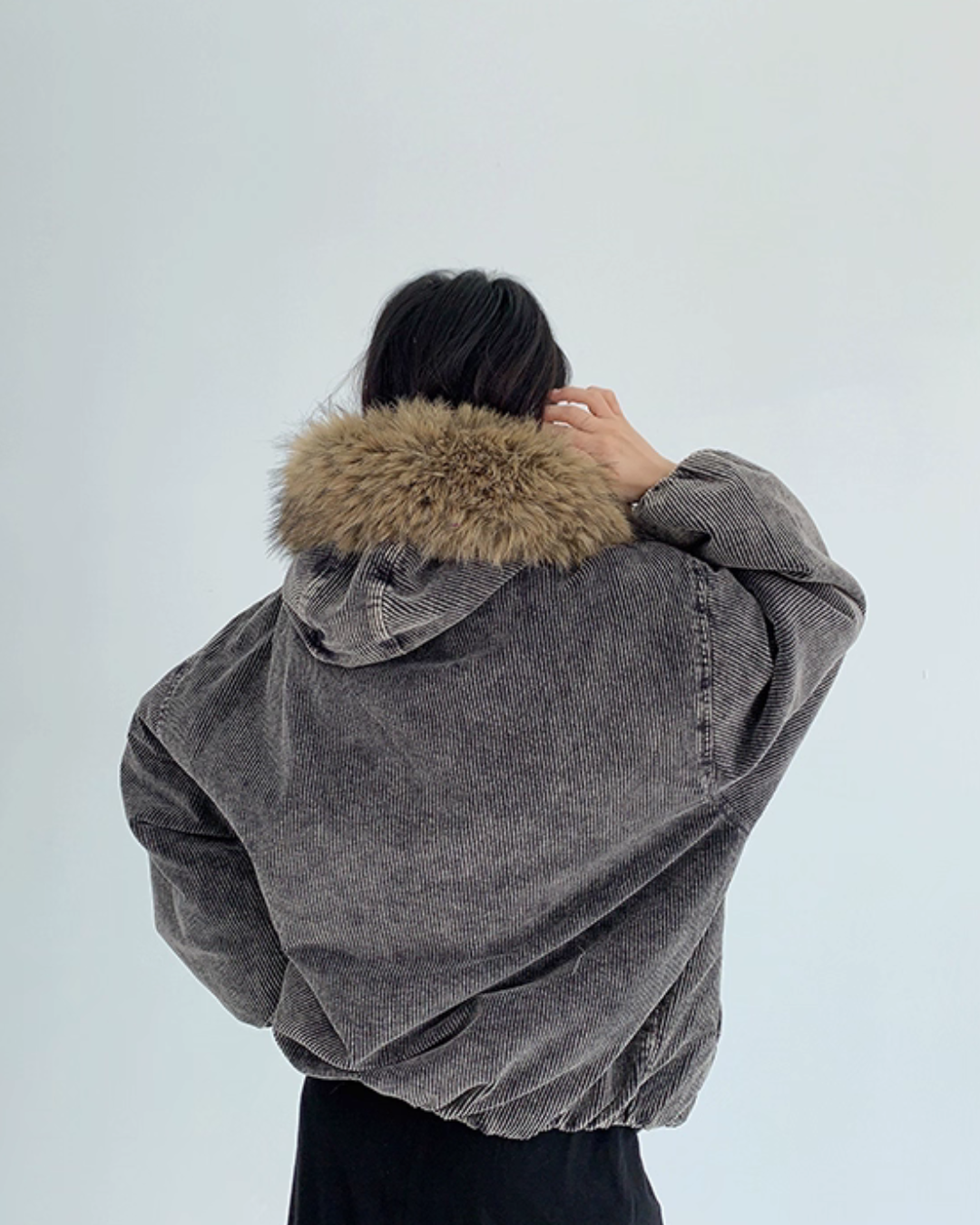 Fur Corduroy Double-Zip Jacket YLS0993