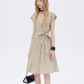 Flap Pocket French Sleeve Shirt Dress SHN0037