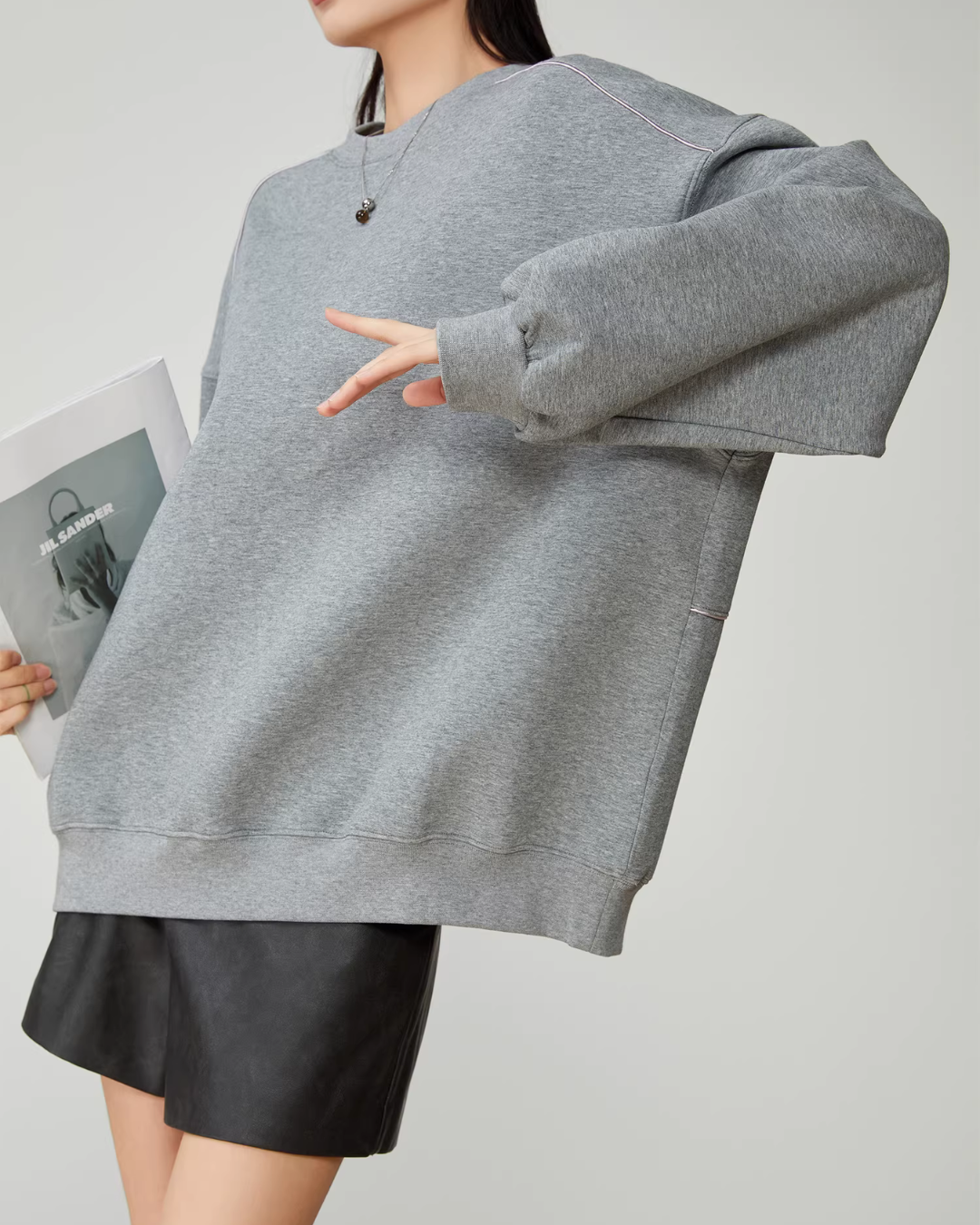 Back Print Crew Neck Pullover Top FER0054