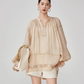 Sleeve Gather Lawn Blouse FER0046