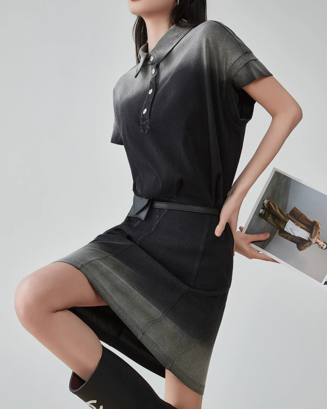 Gradient Polo Shirt Dress FER0156