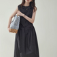 Black Waist Belt Sleeveless Dress AMU0029