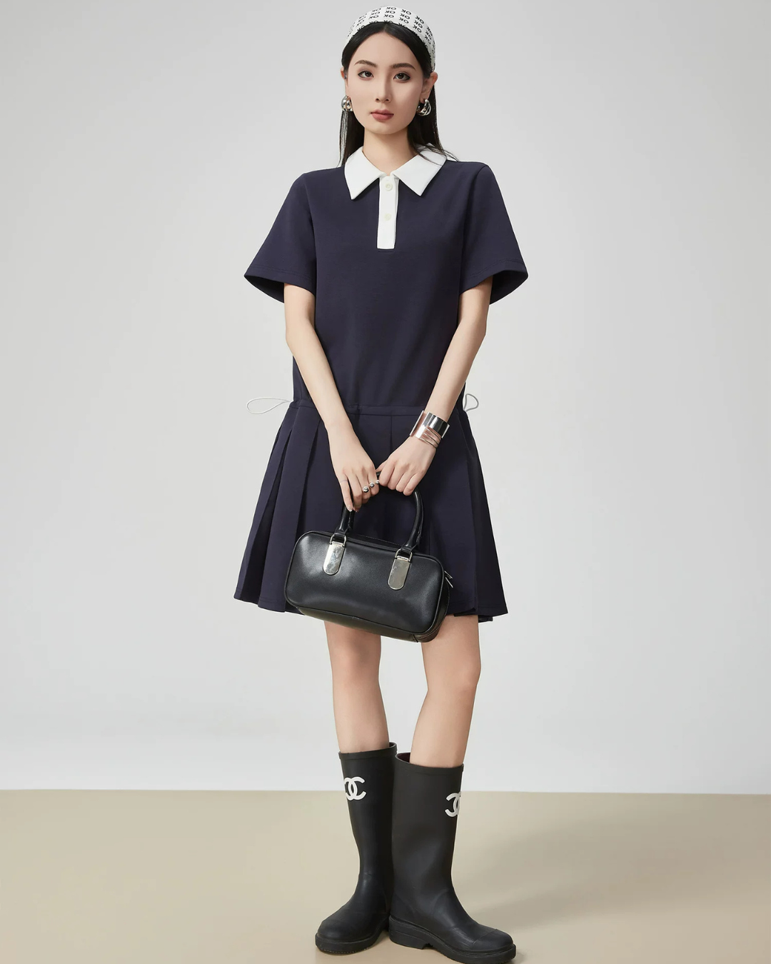 Pleated Cleric Polo Dress FER0207