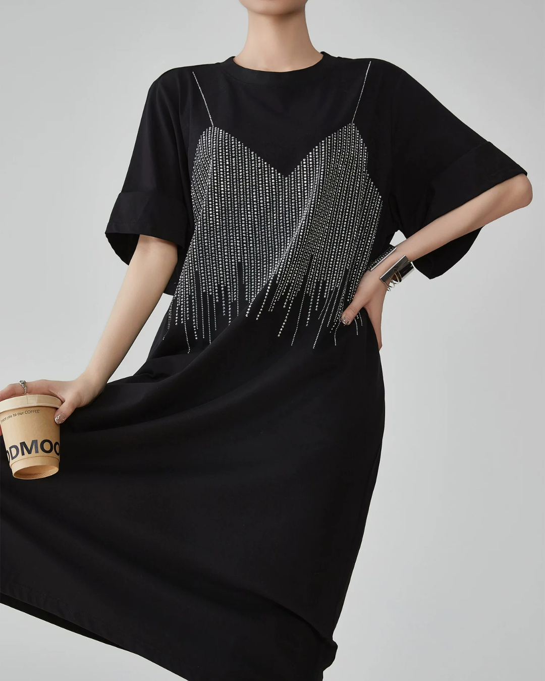 Layered-Style T-Shirt Dress FER0195