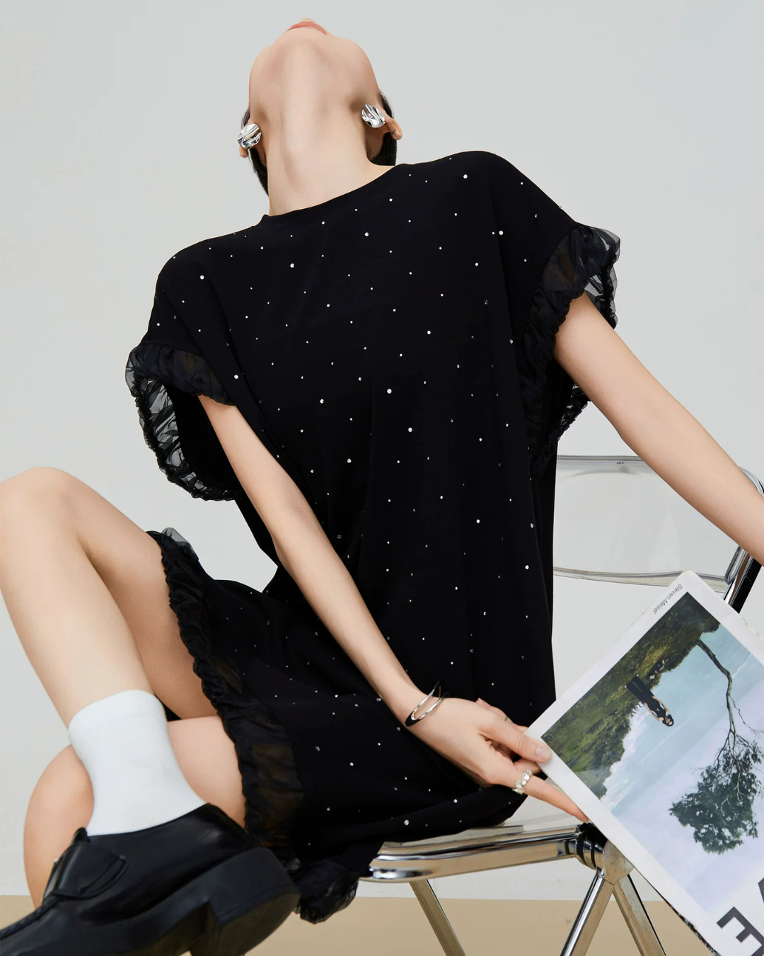 Dot Tulle Layered Dress FER0335