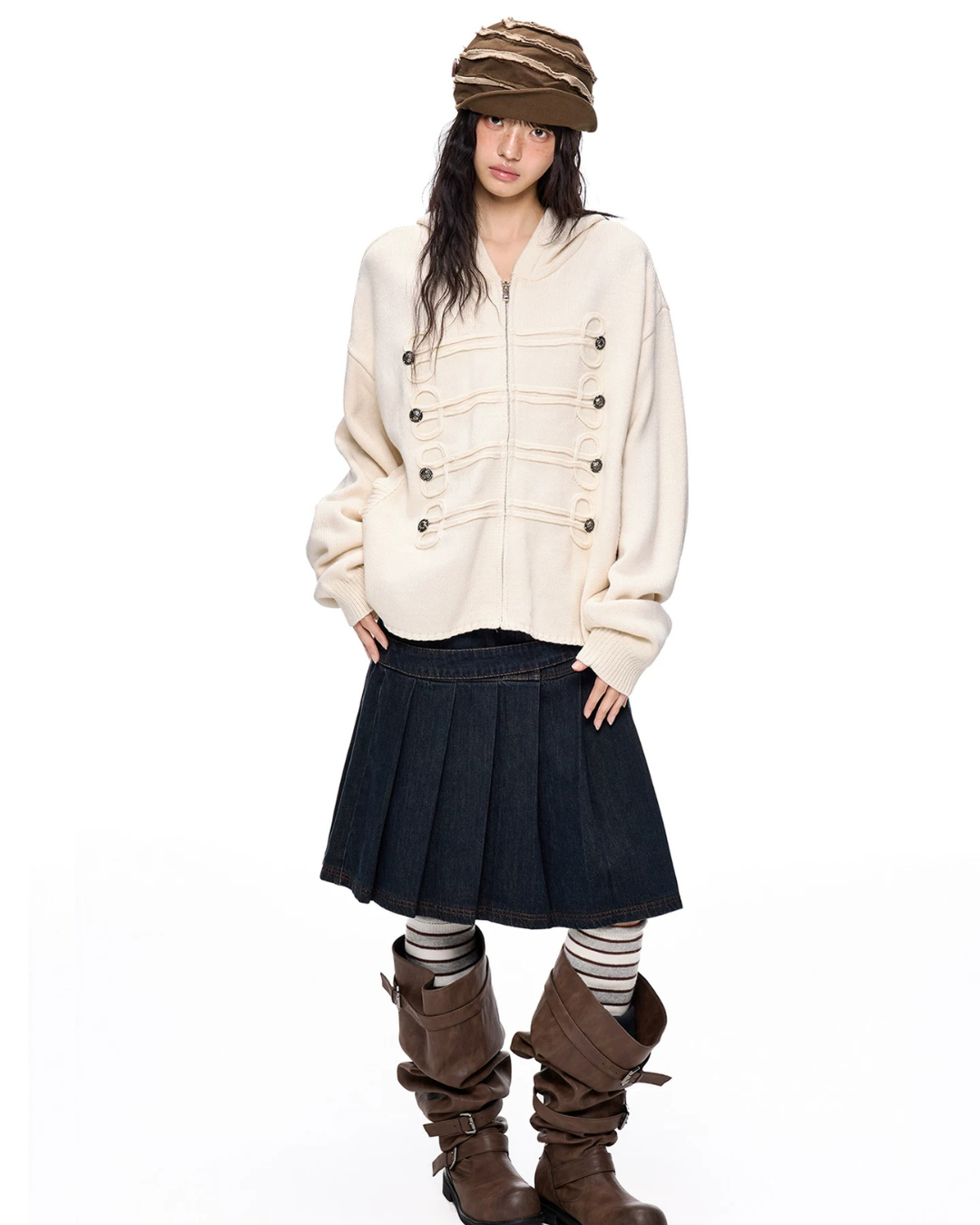Napoleon Double-Breasted Knit Cardigan EZK0112